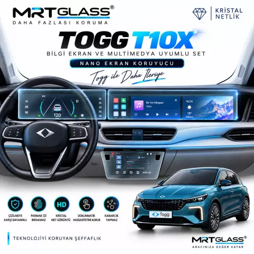TOGG T10X Ekran Koruyucu 9H Nano Multimedya ve Gösterge Seti