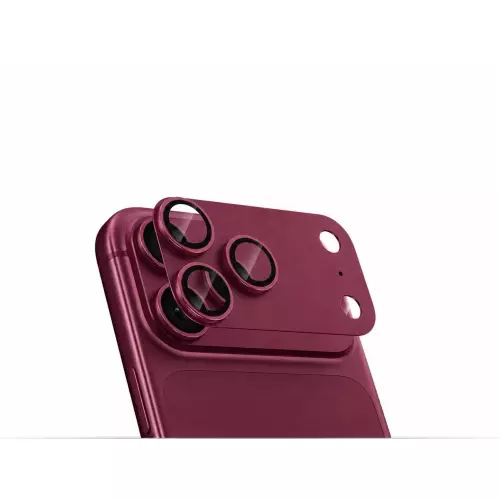 Apple iPhone 18 Pro Uyumlu Lens Art Fully Kamera Lensi - Vişne Çürüğü