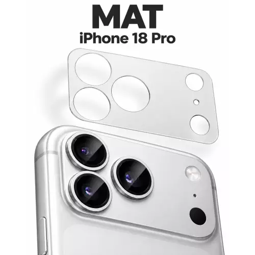 iPhone 18 Pro Uyumlu Mat Kamera Çerçeve Koruyucu 9H Esnek Nano 0,33 mm