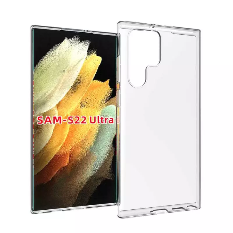 Samsug Galaxy S22 Ultra Kılıf Şeffaf Süper Silikon Kapak