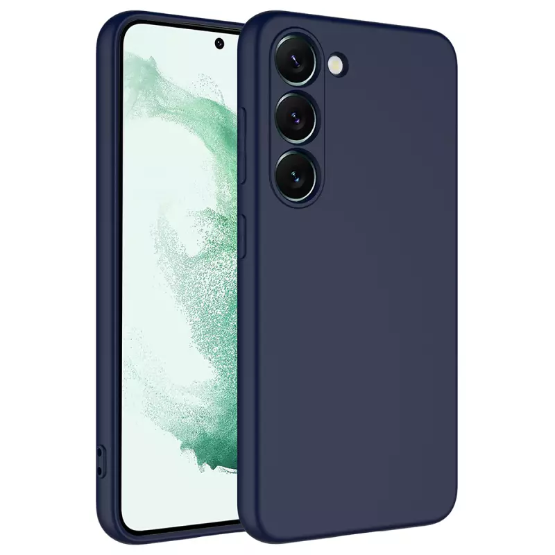 Samsung Galaxy S23 Kılıf Zore Mara Lansman Kapak Lacivert
